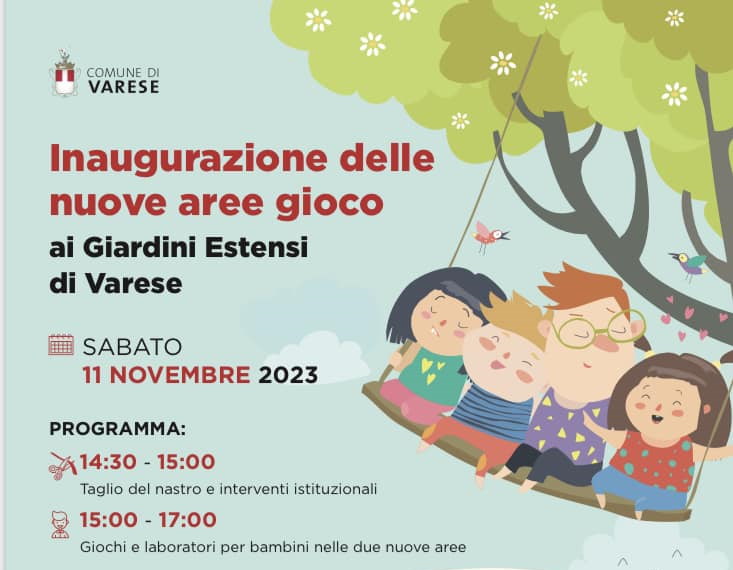 inaugurazione aree gioco giardini varese
