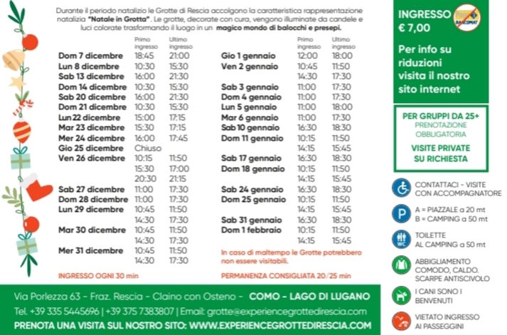 calendario natale in grotta rescia