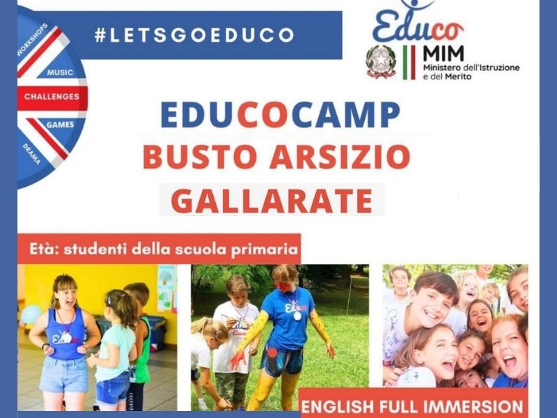 Educo Camp 2026 in inglese a Gallarate e Busto Arsizio
