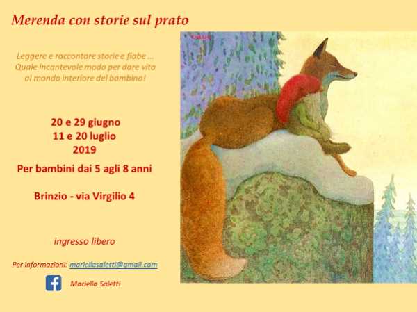 Merenda con Storie sul prato a Brinzio